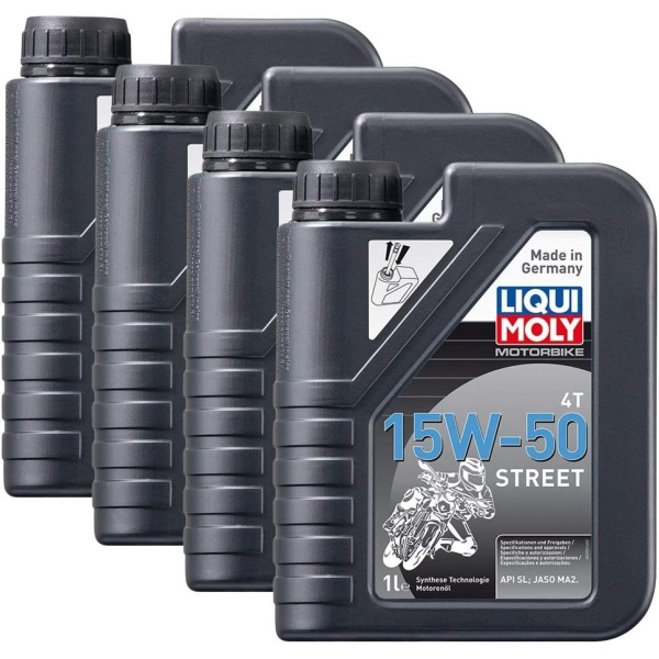 Set 4 Buc Ulei Motor Liqui Moly Motorbike 4T 15W-50 Street 1L 2555